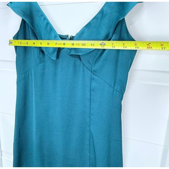 Express Teal Ruffle Hi-Low Maxi Dress Size 4 Formal Cocktail Party Preowned - Picture 10 of 12